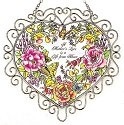 Amia 7380 Mother's Garden Heart Suncatcher