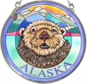 Amia 7402 Alaska Otter Small Circle Suncatcher
