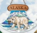 Amia 7434 Alaska Polar Bear Ulu Shaped Suncatcher