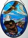 Amia 7461 Alaska Eagle Medium Oval Suncatcher