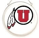 Amia 7481 University of Utah Utes Beveled Medium Circle Suncatcher