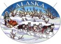 Amia 7520 Alaska Dog Sled Large Oval Suncatcher Malamute or Husky