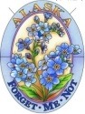 Amia 7521 Alaska Forget Me Not Medium Oval Suncatcher