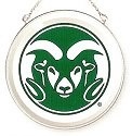 Amia 7529 Colorado State University Rams Beveled Medium Circle Suncatcher