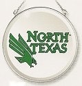 Amia 7537 University North Texas Mean Green Beveled Medium Circle Suncatcher