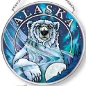 Amia 7580 Alaska Polar Bear Small Circle Suncatcher