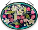 Amia 7808 Cherries Medium Oval Suncatcher