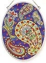 Amia 7834 Navy Paisley Medium Oval Suncatcher