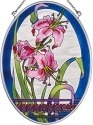 Amia 7911 Pink Lilies Medium Oval Suncatcher