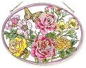 Amia 8116 Garden Of Roses Large Oval Suncatcher
