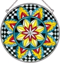 Amia 8119 Checkered Star Large Circle Suncatcher