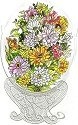 Amia 8144 Zinnias Standing Tall Jumbo Circle Suncatcher