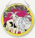 Amia 8359 Goat Pig Lamb Medium Circle Suncatcher