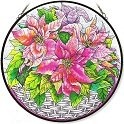 Amia 8407 Pink Poinsettia Large Circle Panel