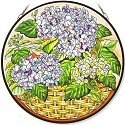 Amia 8413 Blue Hydrangeas Small Circle Panel