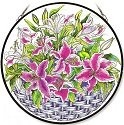 Amia 8414 Lilies and Buds Small Circle Panel