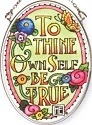 Amia 8418 Thine Own Self Small Oval Suncatcher