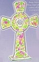 Amia 8765 Green and Pink Inspirational Cross