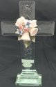 Amia 8776 Beveled Wedding Bells Glass Cross