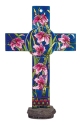 Amia 8836 Pink Lilies Inspirational Cross