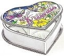 Amia 8936 Friends Heart Shaped Jewelry Box