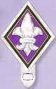 Amia 9299 Nightlight Purple Fleur de Lis