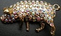 Jewelry - Fashion PINPigGold1 Pig With Crystals Pin Brooch
