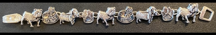 Jewelry - Fashion BRCDogs1 Bulldog Dog Bowl Pawprint Bracelet Fold Over Clasp