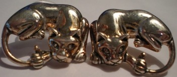 Jewelry - Fashion EARPanthers1 Laying Silver Tone Panthers Jaguars Pierced Earrings Wild Cat