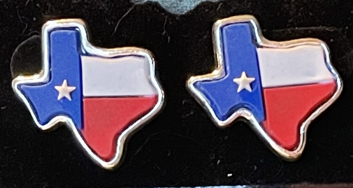 Jewelry - Fashion EARTexas1 State of Texas Shaped Silicon Covered Silvertone Pierced Earrings