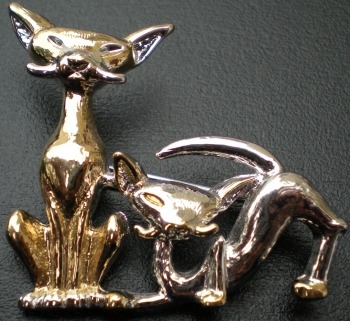 Jewelry - Fashion PINCat30 Whimsical Pair of Siamese Sphynx Cats Cat Pin Never Worn
