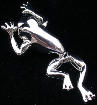 Jewelry - Fashion PINFrog1 Silver Tone Crawling Frog Moveable Legs Large Pin Brooch Pendant