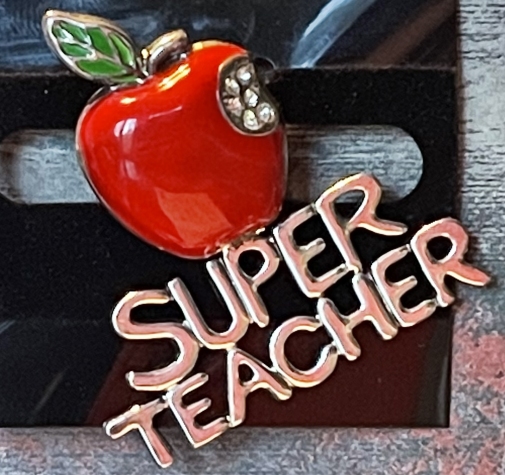 Jewelry - Fashion PINTeach4 Super School Teacher Rhinestone Crystal Apple Pin Maestra