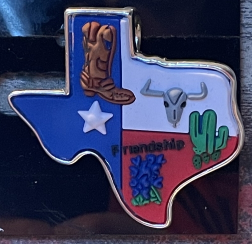Jewelry - Fashion PINTexas1 State of Texas Shaped Silicon Covered Silvertone Pin United States