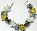 Jewelry - Fashion BRCCat1 Enamel Painted Cat Bracelet Fold Over Clasp