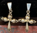 Jewelry - Fashion EARCross1 Crosses Shaped Silver Tone Pierced Earrings on Card