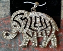 Jewelry - Fashion PNDElephant1 African Elephant Pendant Black Crystal Eyes and Rhinestones 