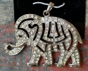 Jewelry - Fashion PNDElephant1 African Elephant Pendant Black Crystal Eyes and Rhinestones