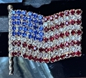 Jewelry - Fashion PINUSA1 USA American Flag Rhinestone Crystal Pin United States Patriotism