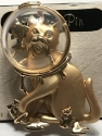 Jewelry - Fashion PINCat15 Gold Tone Cat with Fish Bowl On Head Pin Brooch Fishbowl