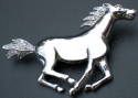 Jewelry - Fashion PINHorse4 Silver Tone Running Horse Large Pin Brooch Bronco Mustang 