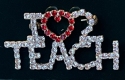 Jewelry - Fashion PINTeach2 School I Love To Teach Rhinestone Crystal Pin Great Teacher Gift