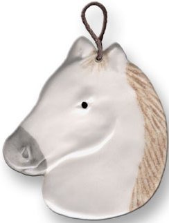 August Ceramics 2003MY White with Yellow Mane Ornament