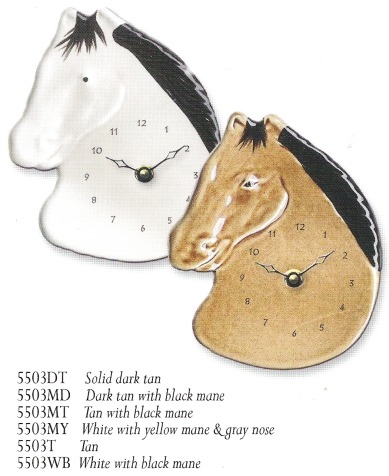 August Ceramics 5503MD Brown with Blk mane Clock
