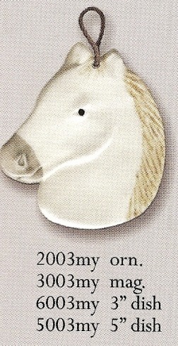 August Ceramics 6003MY White with Yellow Mane Dish Mini