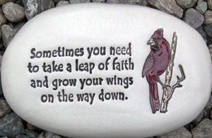 August Ceramics R331 Sometimes you just need to take a leap of faith with cardinal artwork Rock