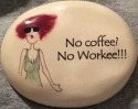 Special Sale SALE8101D August Ceramics 8101D No Coffee No Workee Red Head Mini Rock
