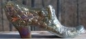 Boyd's Crystal Art Glass BOWPlatinumCarn Bow Slipper Platinum Carnival