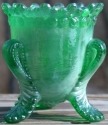 Boyd's Crystal Art Glass FMNMintGreenCarn Forget me Not Toothpick Holder Mint Green Carnival