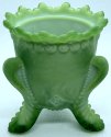 Boyd's Crystal Art Glass FMNMintGreenStn Forget me Not Toothpick Holder Mint Green Satin